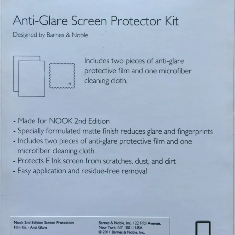 Optimized Exclusively for Nook 2nd Edition Anti-Glare Screen Protector